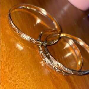 Gold plated Bangle Bracelet Set of 3 - Women Jewelry